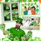 24 Pcs St. Patrick's Day Craft Kit Lucky Shamrock Suncatcher Craft Irish Day Window DIY Tissue Paper Suncatcher Decoration Ornament for Classroom St Patricks Party Favor Supplies